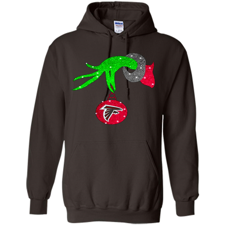 GRINCH HAND HOLDING ATLANTA FALCONS GLITTER CHRISTMAS PINGPONG