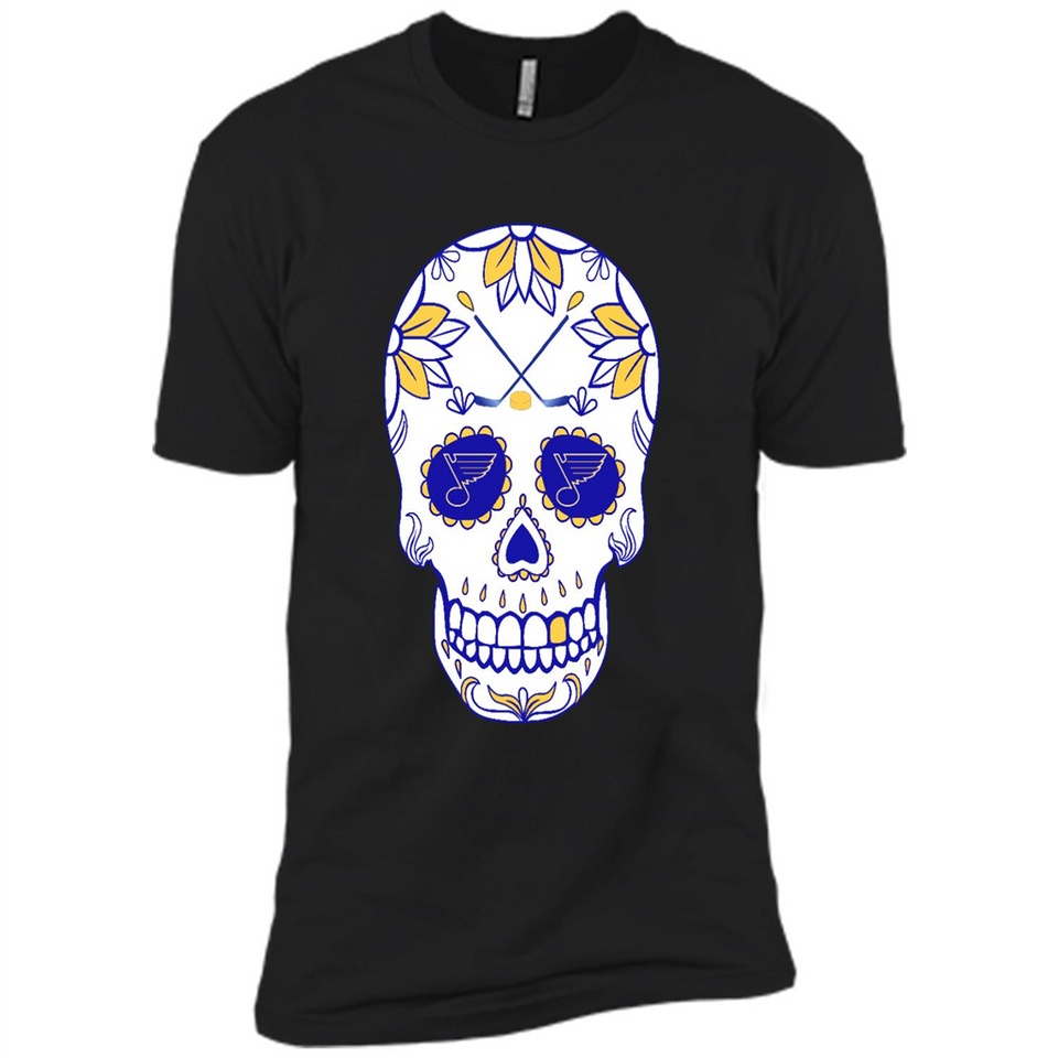 St. Louis Blues Hockey Sugar Skull Day of the Dead