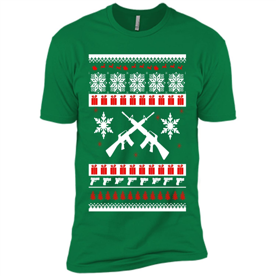 Rifle I Want Rifle Guns For Christmas ugly - Premium Short Sleeve T-Shirt