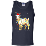 Christmas Lights Goat Wearing Santa Hat Funny Xmas - Tank Top