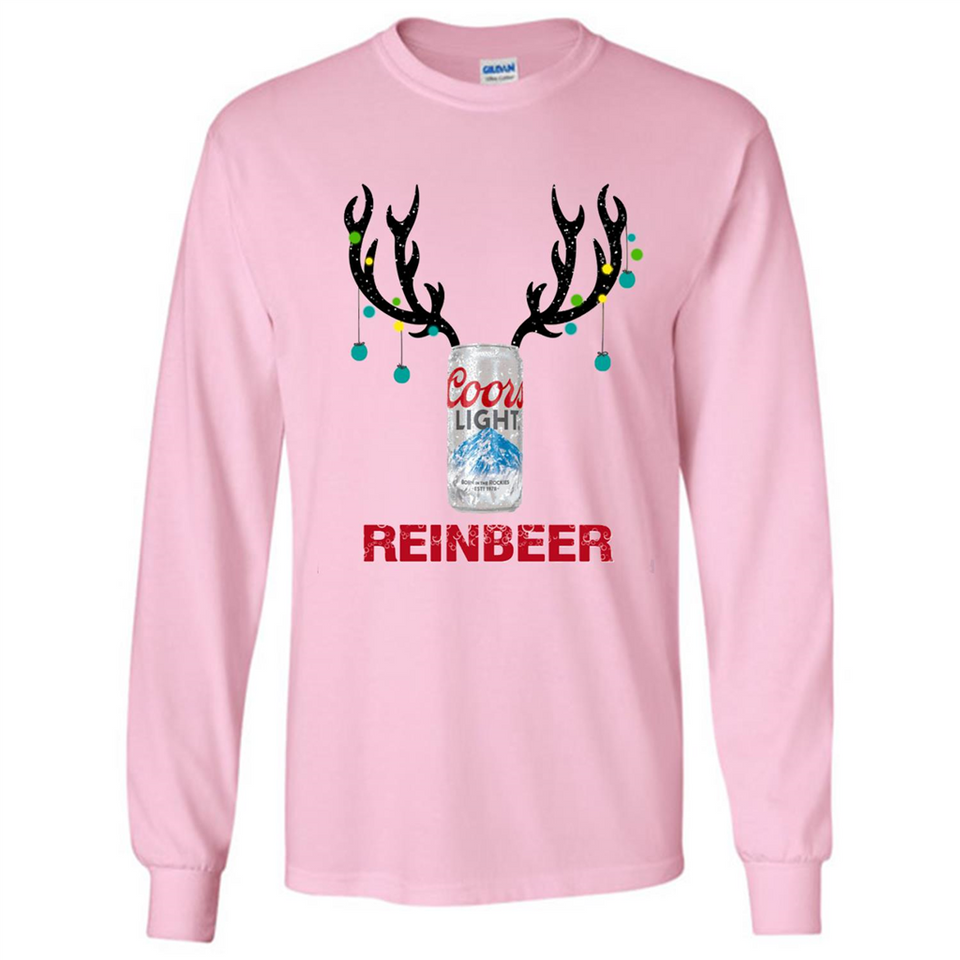 Coors Light Reinbeer Funny Beer Reindeer Christmas Sweatshirt - Long Sleeve T-Shirt