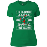 Marvel Spider Man Tis The Season To Be Amazing Ugly Christmas Mug PINGPONG - Ladies' Boyfriend T-Shirt
