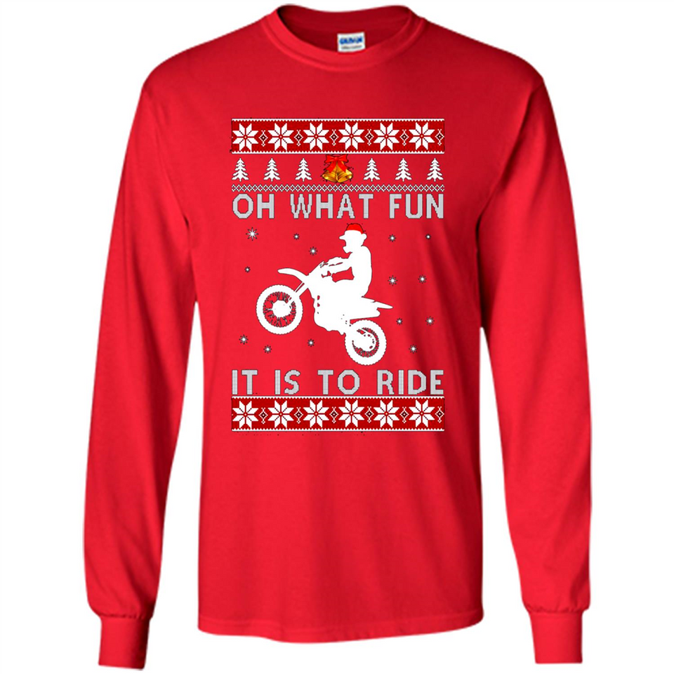 Motocross oh what fun it is to ride Christmas sweater PINGPONG