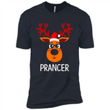 Prancer Reindeer Santa Claus Funny Xmas Holiday T-Shirt - Premium Short Sleeve T-Shirt