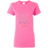 My Favorite Color is Christmas Lights Xmas Sporty T-Shirt - Ladies Short-Sleeve