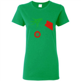Funny Grinch Hand holding Doctor ornament Christmas Sporty T-Shirt - Ladies Short-Sleeve