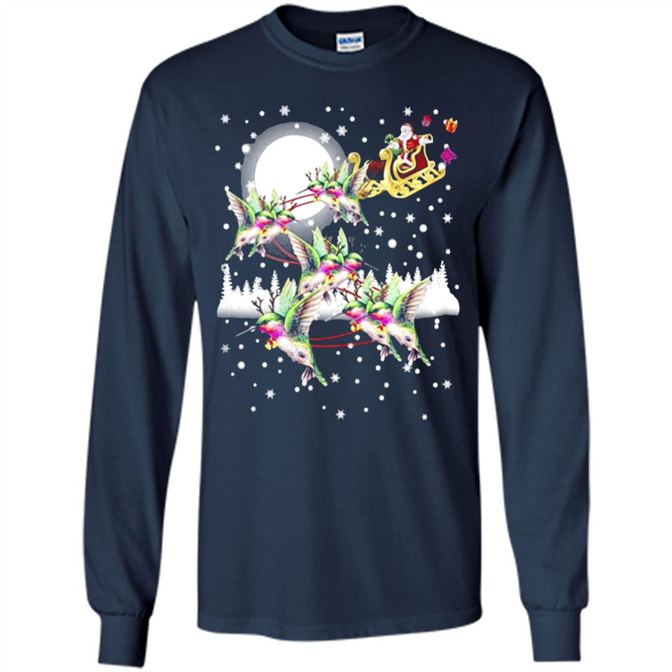 Hummingbird Santa Sleigh - Long Sleeve T-Shirt