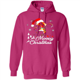Mooey Christmas Cow Santa Christmas Lover Lights Sweatshirt - Hoodie