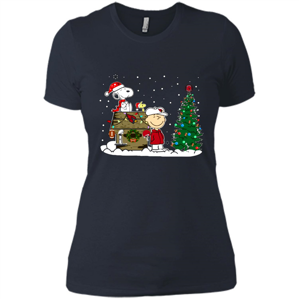 Arizona Cardinals Snoopy The Peanuts Movie Christmas Football Super Bowl pingpong - Ladies' Boyfriend T-Shirt