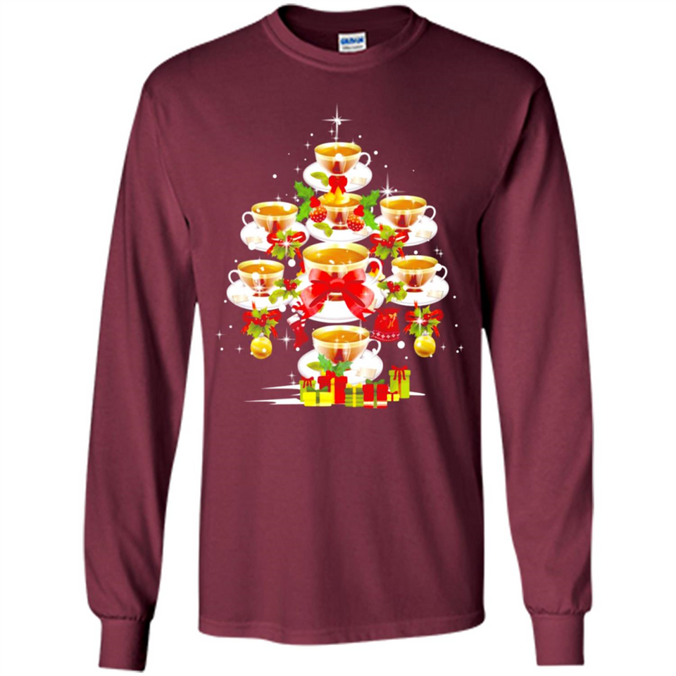 Tea Christmas Tree T-shirt Funny Tea Xmas Gift