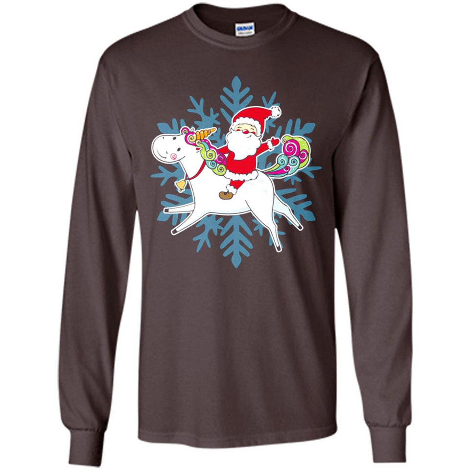 Unicorn And Santa Christmas 1 - Long Sleeve T-Shirt