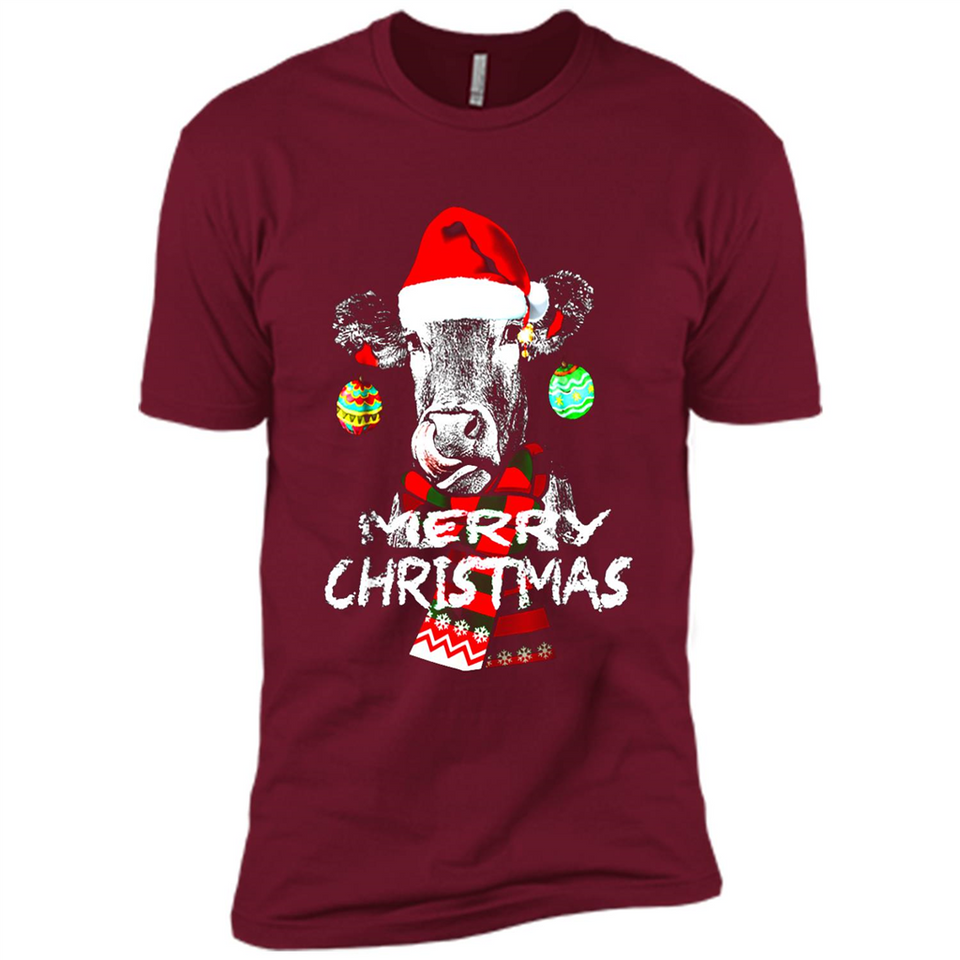 Fabulous Mooey christmas Heifers Cow Christmas lights - Premium Short Sleeve T-Shirt