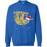 Christmas Lights Sloth Wearing Santa Hat Funny Xmas - Sweatshirt
