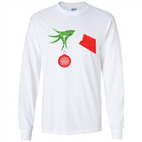 Funny Grinch Hand holding Firefighter ornament Christmas Sporty T-Shirt - Long Sleeve T-Shirt