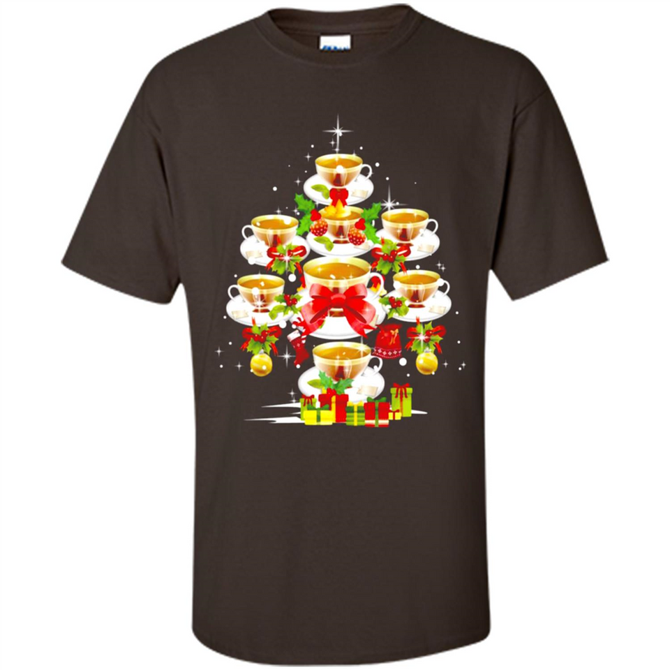 Tea Christmas Tree T-shirt Funny Tea Xmas Gift