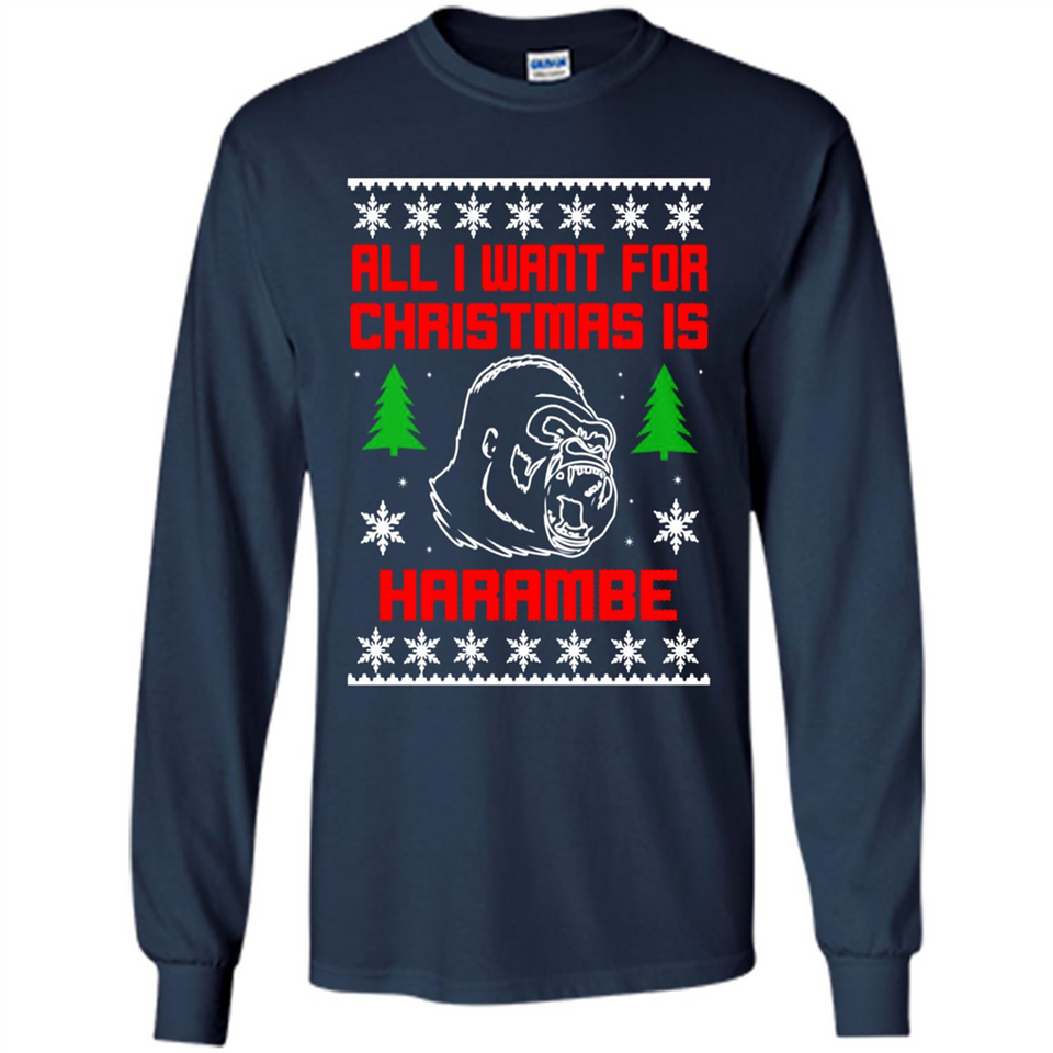 All I Want For Christmas Is HarambeT Rex Attack Reindeer ugly sweater PINGPONG