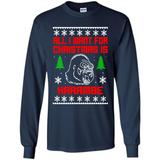 All I Want For Christmas Is HarambeT Rex Attack Reindeer ugly sweater PINGPONG