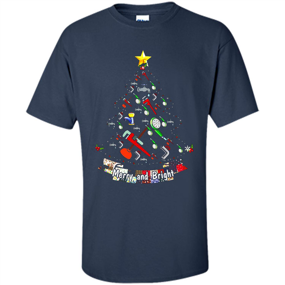 Merry And Bright Plumber Christmas Tree Shirt PINGPONG - Shirt