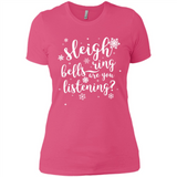 Sleigh Bells Ring Are You Listening Christmas Carol - Ladies' Boyfriend T-Shirt