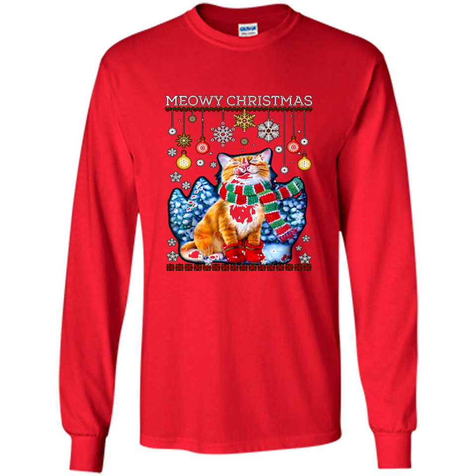 Meowy Christmas Ugly Funny Cats Lover PINGPONG