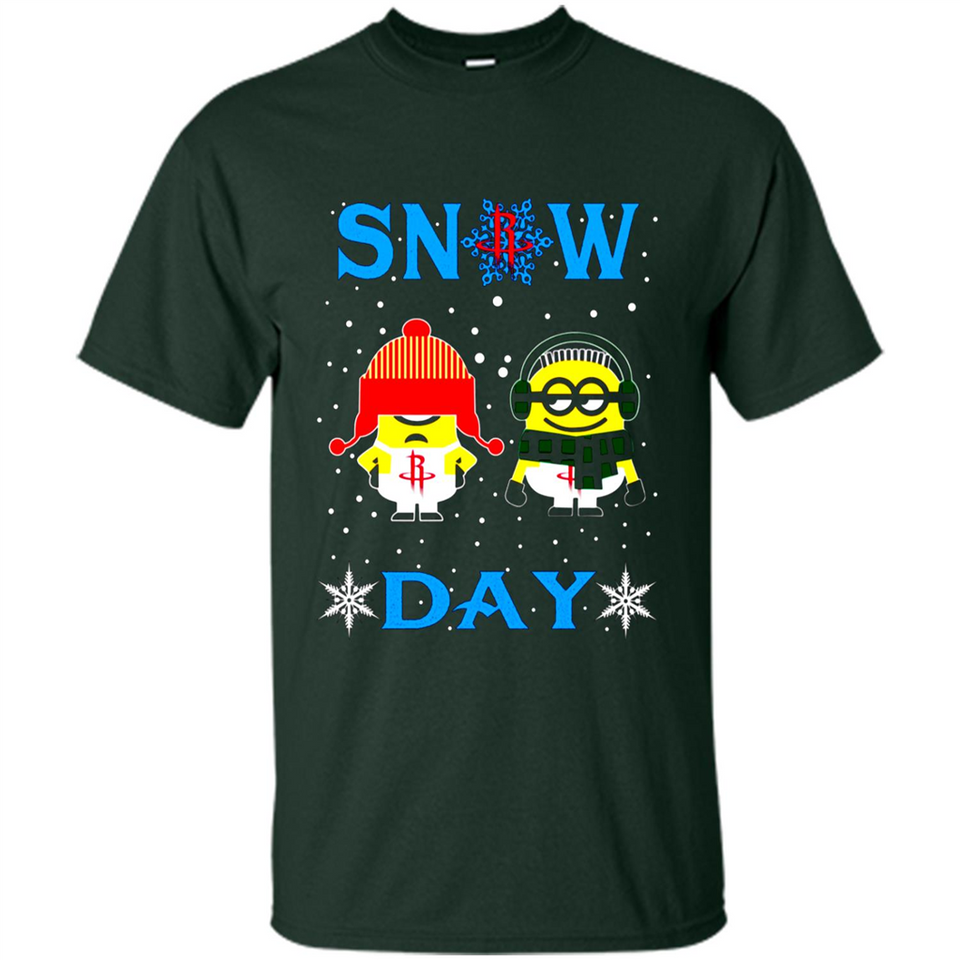 Snow Day Shirt For Houston Rockets Vs Minion Fans pingpong