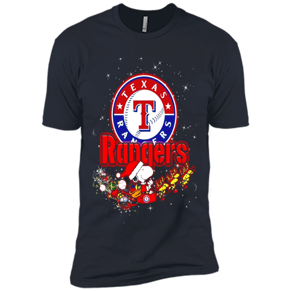 Snoopy Christmas Texas Rangers - Premium Short Sleeve T-Shirt
