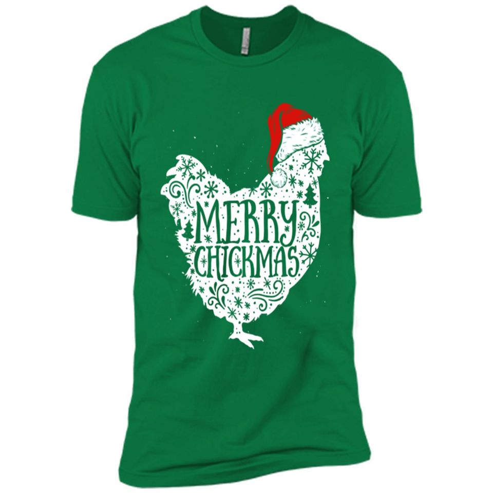 Chicken Christmas T Shirt Merry Chickmas Santa Claus Gifts - Premium Short Sleeve T-Shirt