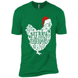 Chicken Christmas T Shirt Merry Chickmas Santa Claus Gifts - Premium Short Sleeve T-Shirt