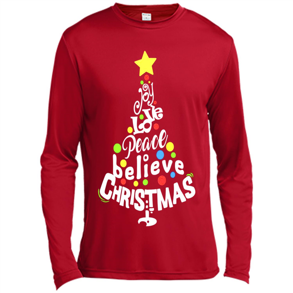 Joy Love Peace Believe Christmas Tree