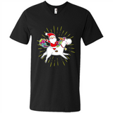 Unicorn And Santa Christmas - Men's V-Neck