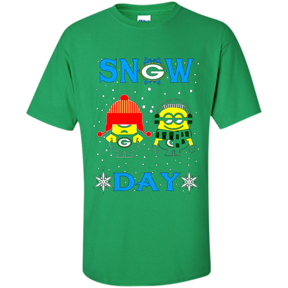 Snow Day Shirt For Green Bay Packers Vs Minion Fans pingpong