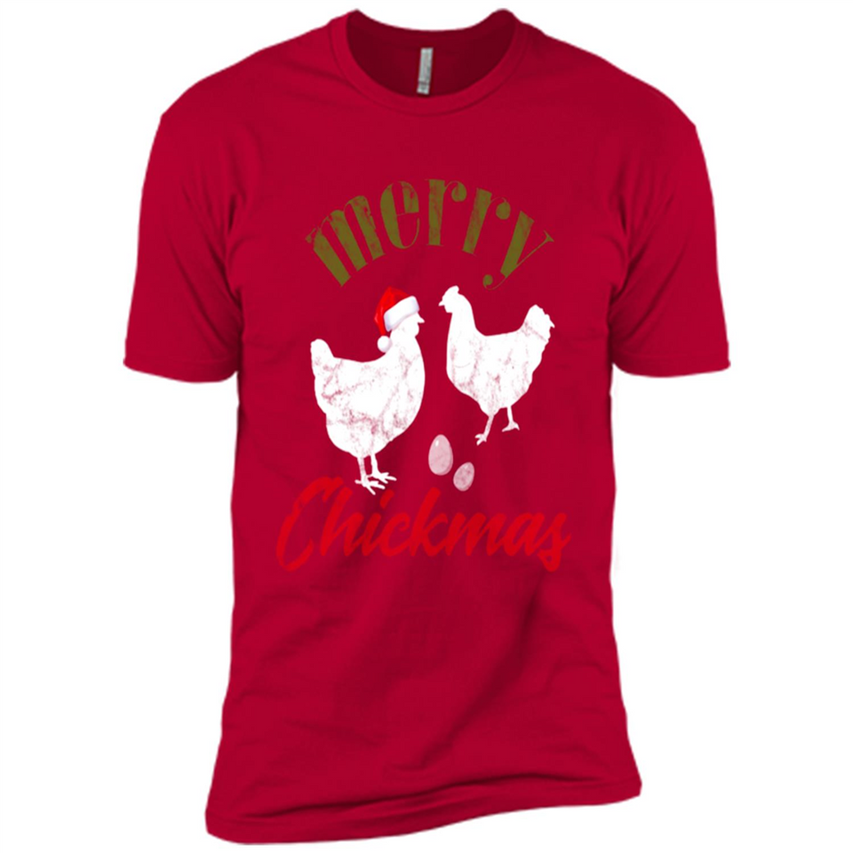Christmas Chicken Shirt Santa Hens Lover Funny Farmer Gift - Premium Short Sleeve T-Shirt