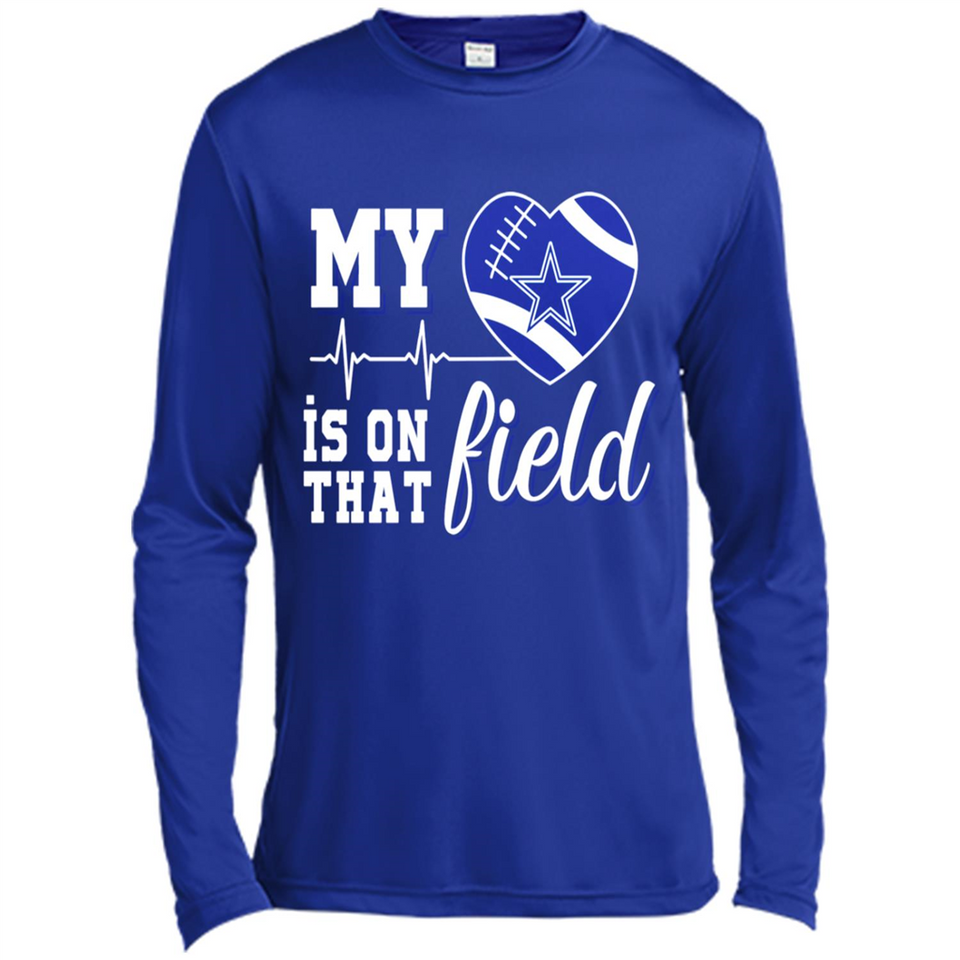 Dallas Cowboys Football My Heart is on that Field - Canvas Long Sleeve T-Shirt