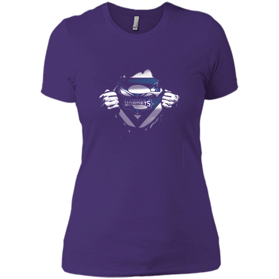 Charlotte Hornets And Superman Fans - Ladies' Boyfriend T-Shirt