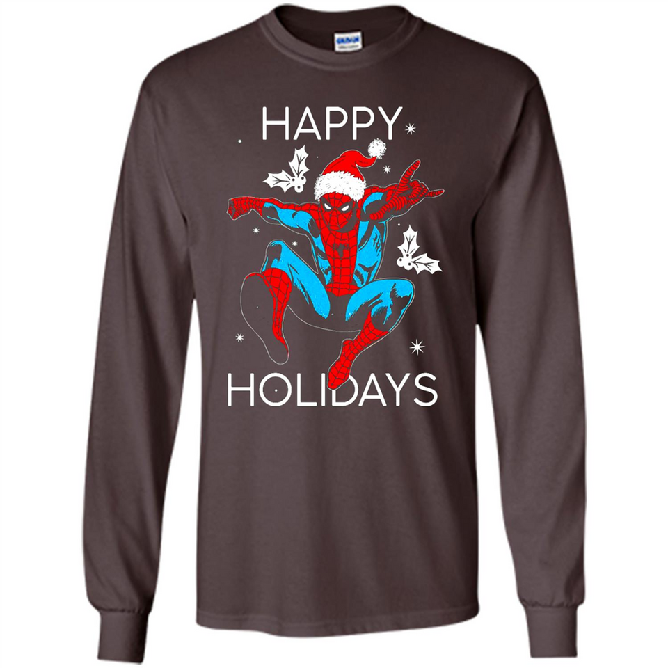 Marvel Spider Man Happy Holidays Santa Christmas Mug PINGPONG - Long Sleeve T-Shirt