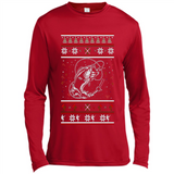 Christmas Ugly Sweater Fishing Ugly Christmas Sweater - Canvas Long Sleeve T-Shirt