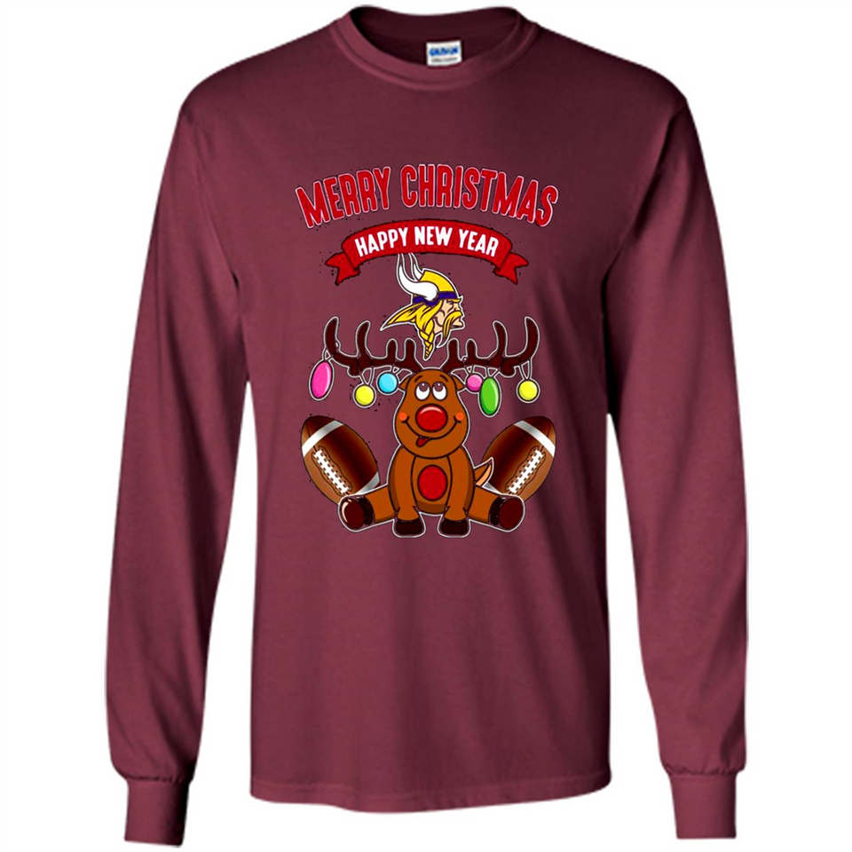 Minnesota Vikings NFL Reindeer Funny Merry Christmas And Happy New Year