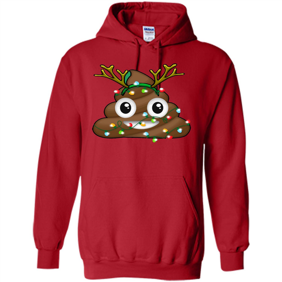 Reindeer Poop Emoji Cute Merry Christmas T-Shirt - Hoodie