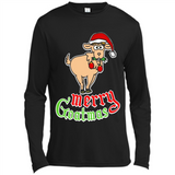 Christmas Merry Goatmas Goat Shirt Santa Hat - Canvas Long Sleeve T-Shirt
