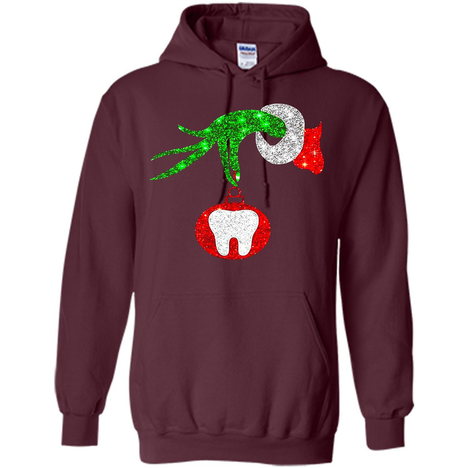 Christmas Nurse Grinch hand holding clinic dental ornament - Hoodie