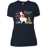 Llama Tis the season to be slothy Christmas sweatshirt PINGPONG - Ladies' Boyfriend T-Shirt
