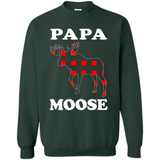 Papa Moose Funny Christmas Plaid Buffalo T-Shirt - Sweatshirt