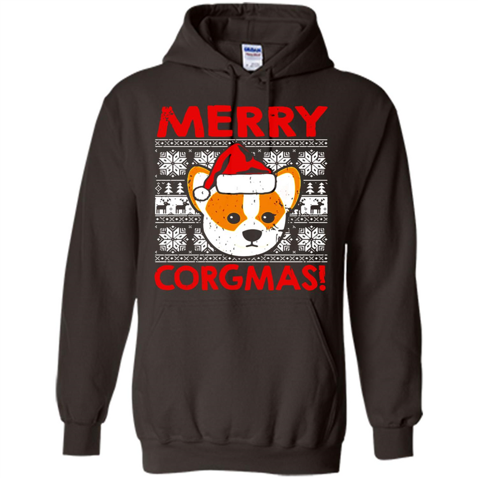 Funny Christmas Santa Corgi Dog Merry Corgmas - Hoodie
