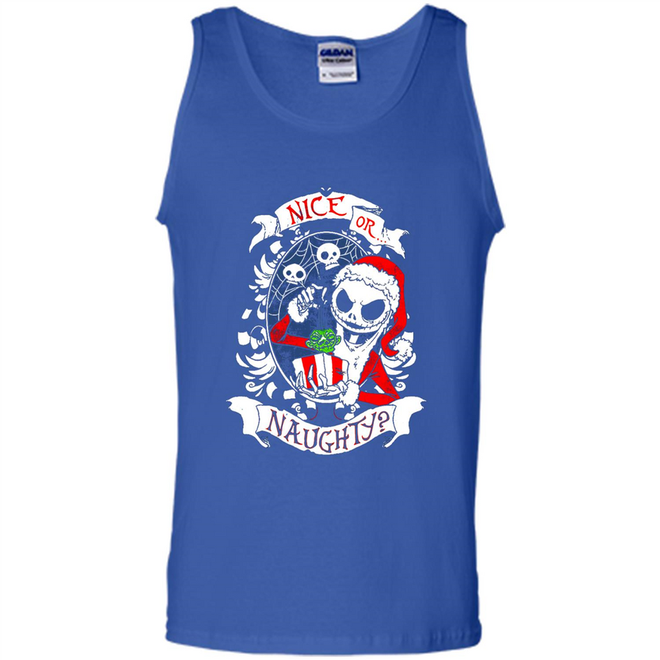 Christmas Shirt, Santa Nice Or Naughty Xmas - Tank Top