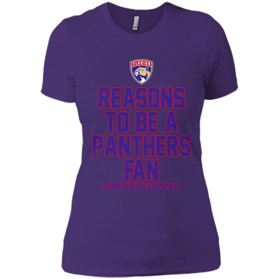 Reasons to be a Florida Panthers Fan Complete List on Back - Ladies' Boyfriend T-Shirt