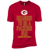 Reasons to be a Green Bay Packers Fan Complete List on Back - Premium Short Sleeve T-Shirt
