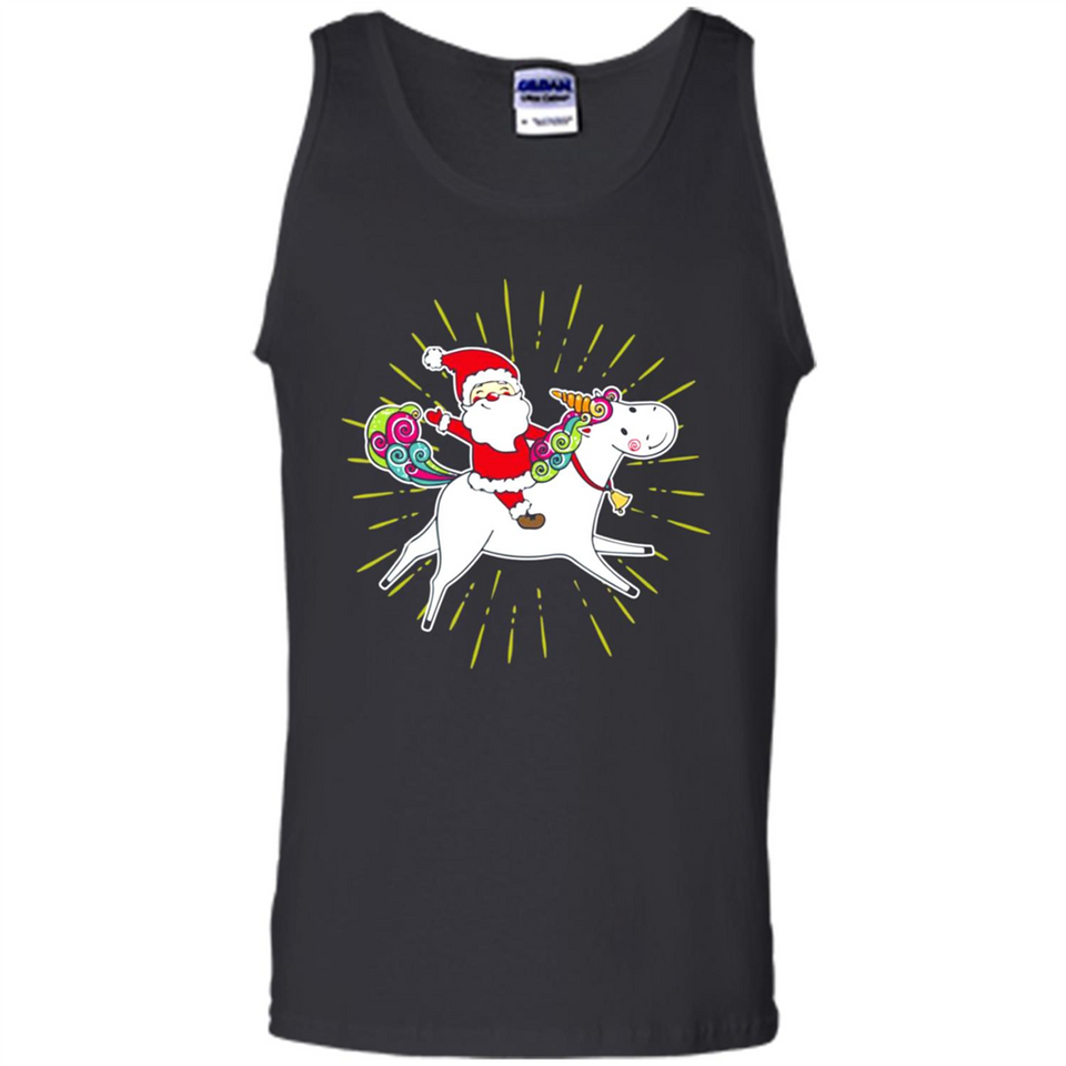 Unicorn And Santa Christmas - Tank Top