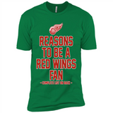 Reasons to be a Detroit Red Wings Fan Complete List on Back - Premium Short Sleeve T-Shirt