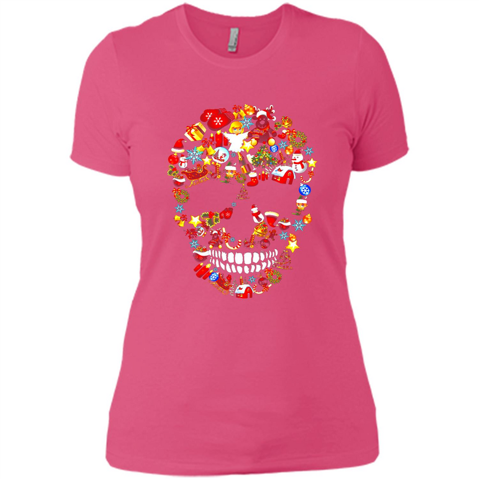 Skull Christmas Decorations Merry Xmas T-Shirt - Ladies' Boyfriend T-Shirt