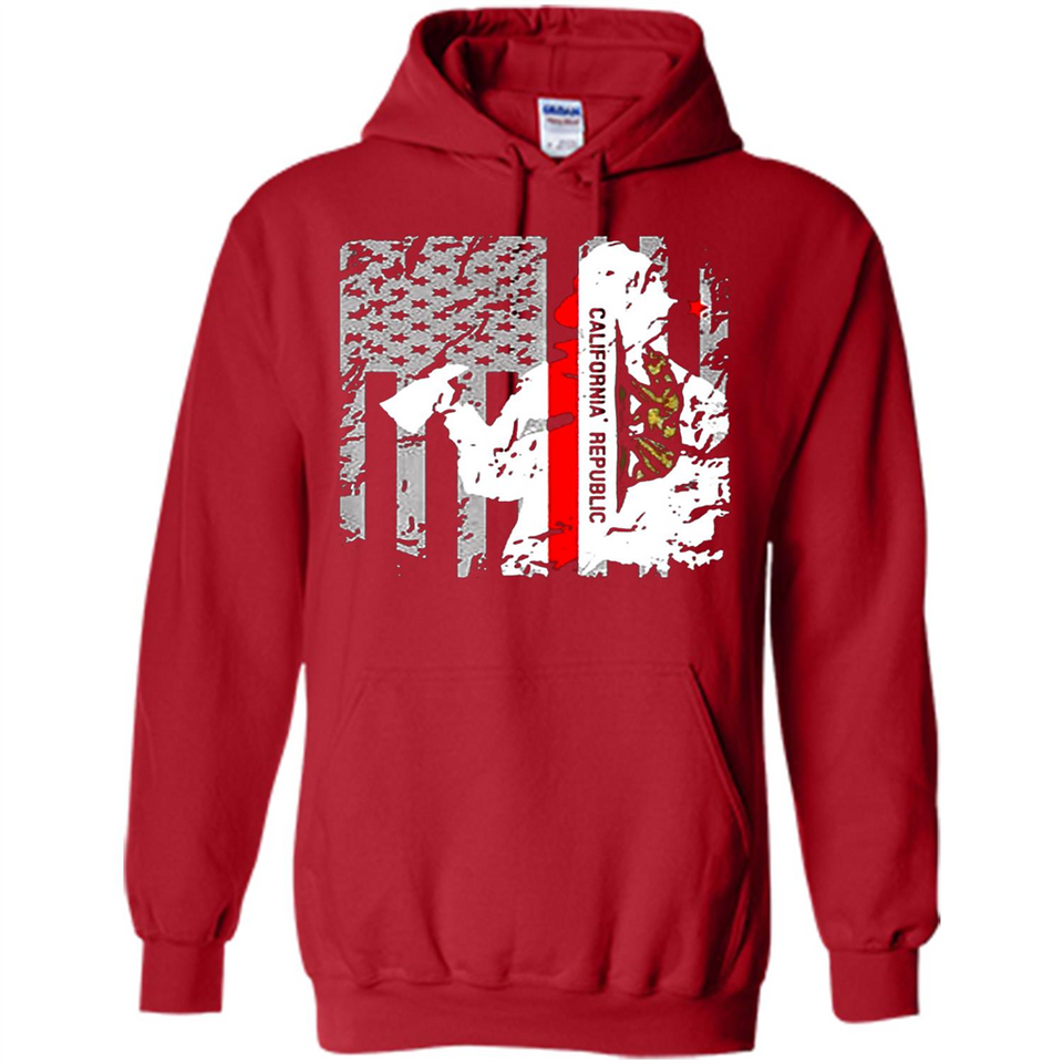 Paradise California Firefighter Thin Red Line Funds Youth T-Shirt PINGPONG - Hoodie